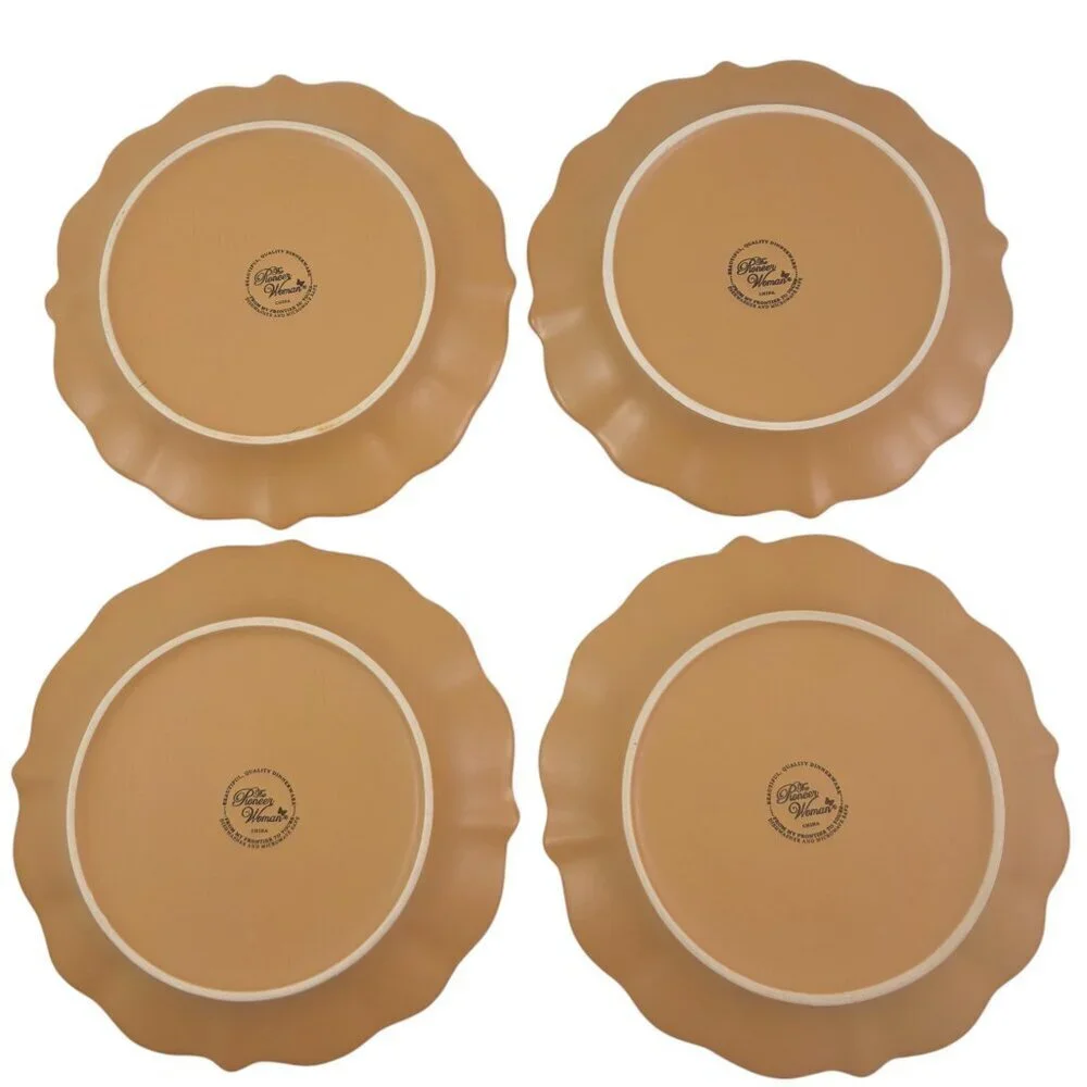 The Pioneer Woman Paige Crackle Glaze Amber Salad Luncheon Plates – Set of 4